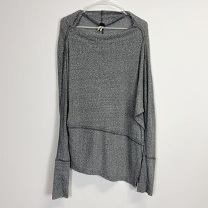 We the Free People Shirt Womens Small Gray Long Sleeve Funnel Neck Dolman Sleeve